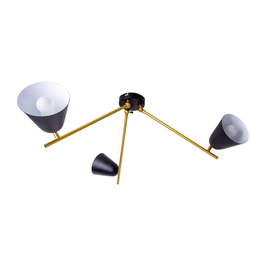 Näve Triton 3-zits Plafondlicht Zwart 95cm