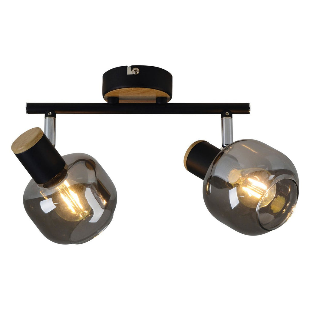 Näve Fumoso Plafondlamp 2-Spot Zwart Glas 40cm