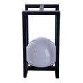 LED Decol Light Potaton voor balkon en terras, decoratietafellamp gemaakt van metaal en plastic in zwart, stevig gebouwd -in LED's, 30 x 16 x16 cm
