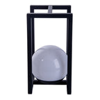 LED Decol Light Potaton voor balkon en terras, decoratietafellamp gemaakt van metaal en plastic in zwart, stevig gebouwd -in LED's, 30 x 16 x16 cm