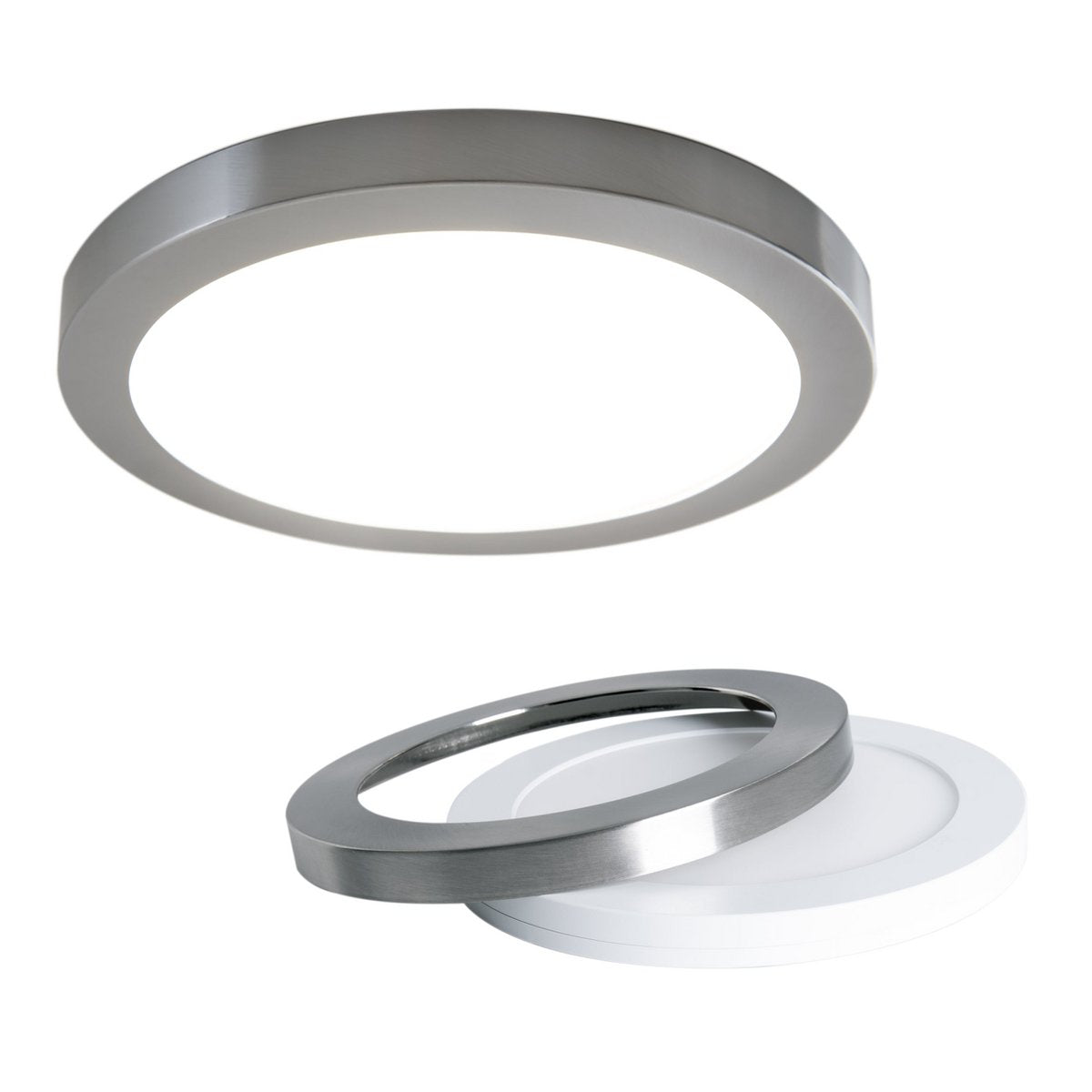 Näve Bonus LED Plafondlamp - Chroom/Wit 22,5cm