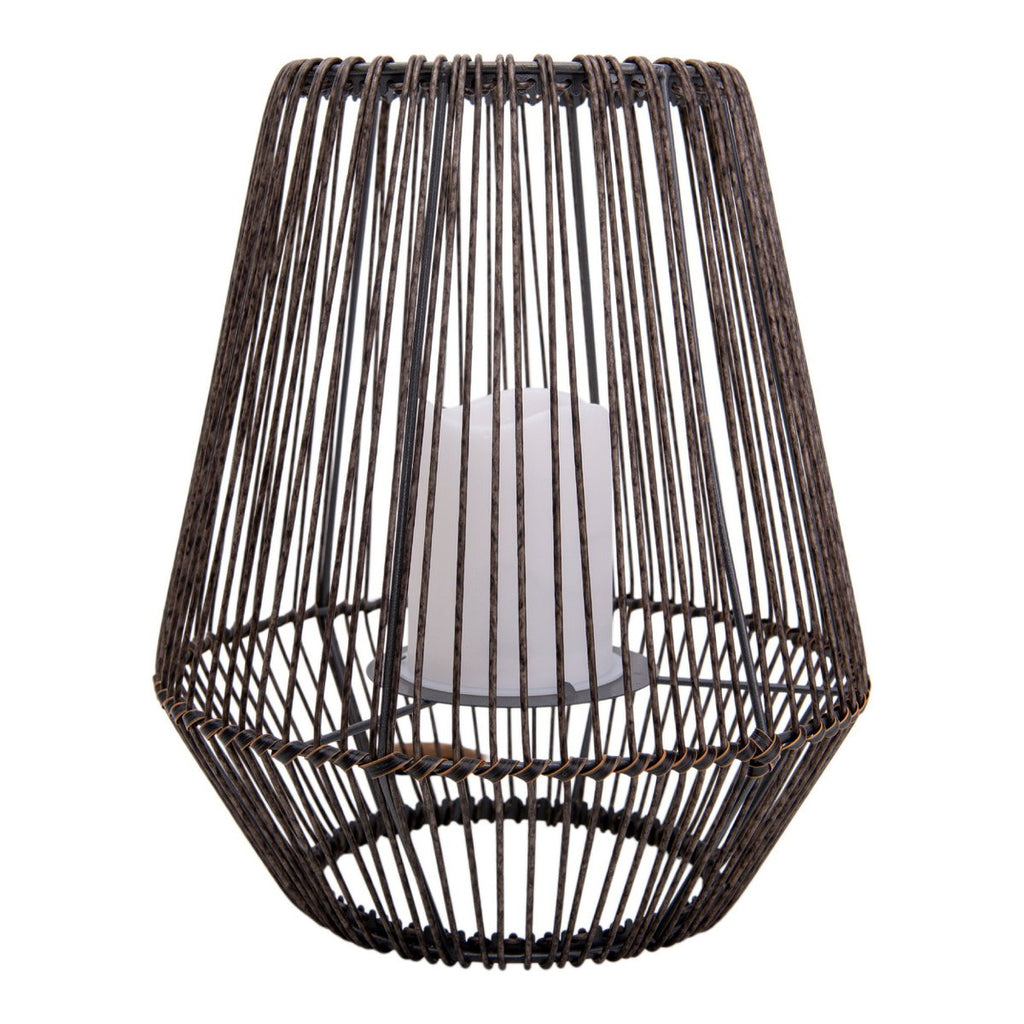 LED Solar Lamp "Plasto" Ø 26 cm buiten gemaakt van bruin metaal en plastic