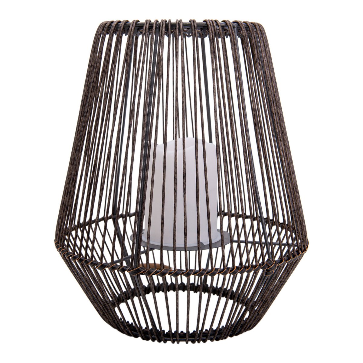LED Solar Lamp "Plasto" Ø 26 cm buiten gemaakt van bruin metaal en plastic