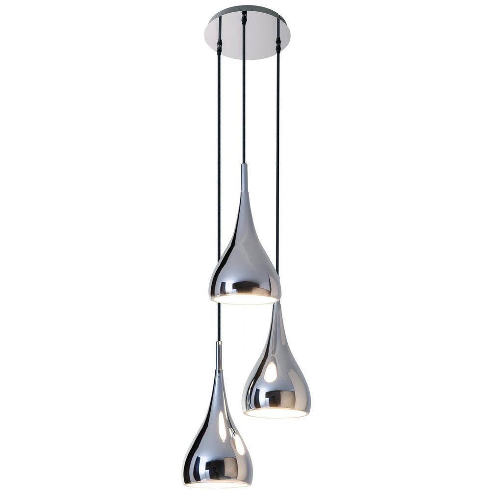 Näve Stijl Hanglamp - Chroom 3-Lichts Retro
