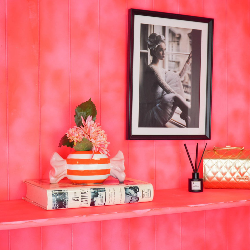Candylicious Toffee Knopenpot - Oranje/Roze - 21x9,5x9,5 cm