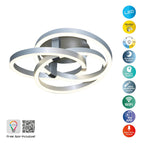 Näve Divora LED Plafondlamp 58cm Zilver Wit