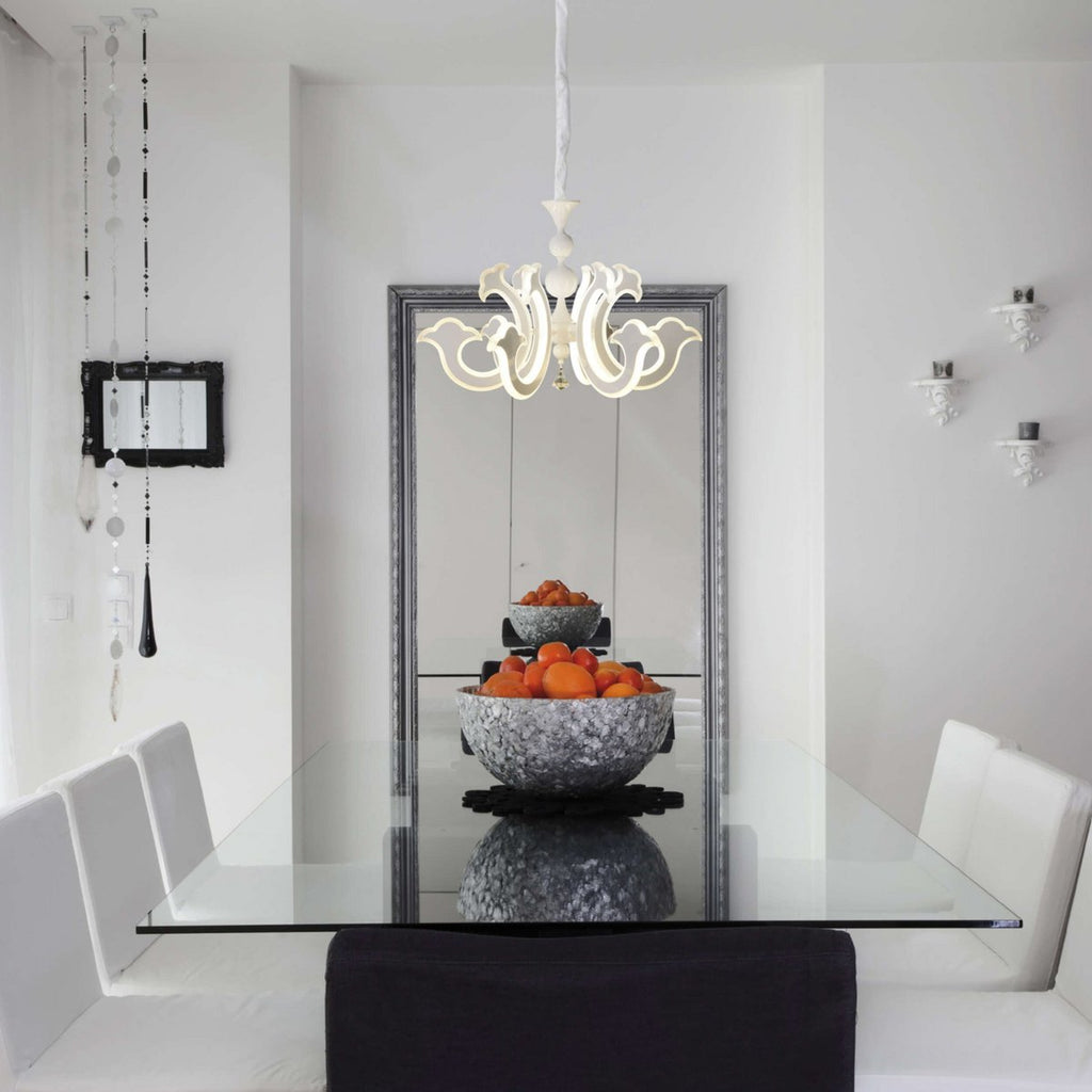 Led Crown "Ludwig" wit Ø 66 cm, met stevig geïnstalleerde LED's, metaal in wit