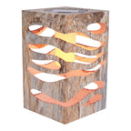 LED Decoratief-Solar Light "Hilda", 12,3 x 12,3 cm, 20 cm hoog, gemaakt van hoogwaardige plastic, bruin-beige marmeren afwerking, geïntegreerde LED, warm wit