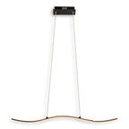 LED hanglamp "onda", hanglamp gemaakt van metaal en plastic in zwart, met stevig ingebouwde LED's, verlichting voor woonkamer, eetkamer of kantoor, 96 cm lang