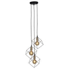Canto Hanglamp 3-Vlammig Zwart Goud E27 39cm