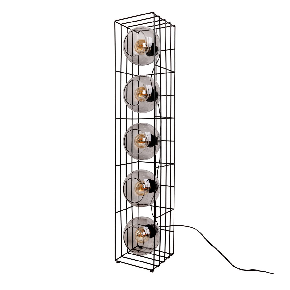 Näve Cesta Vloerlamp - Zwart Glas 95cm