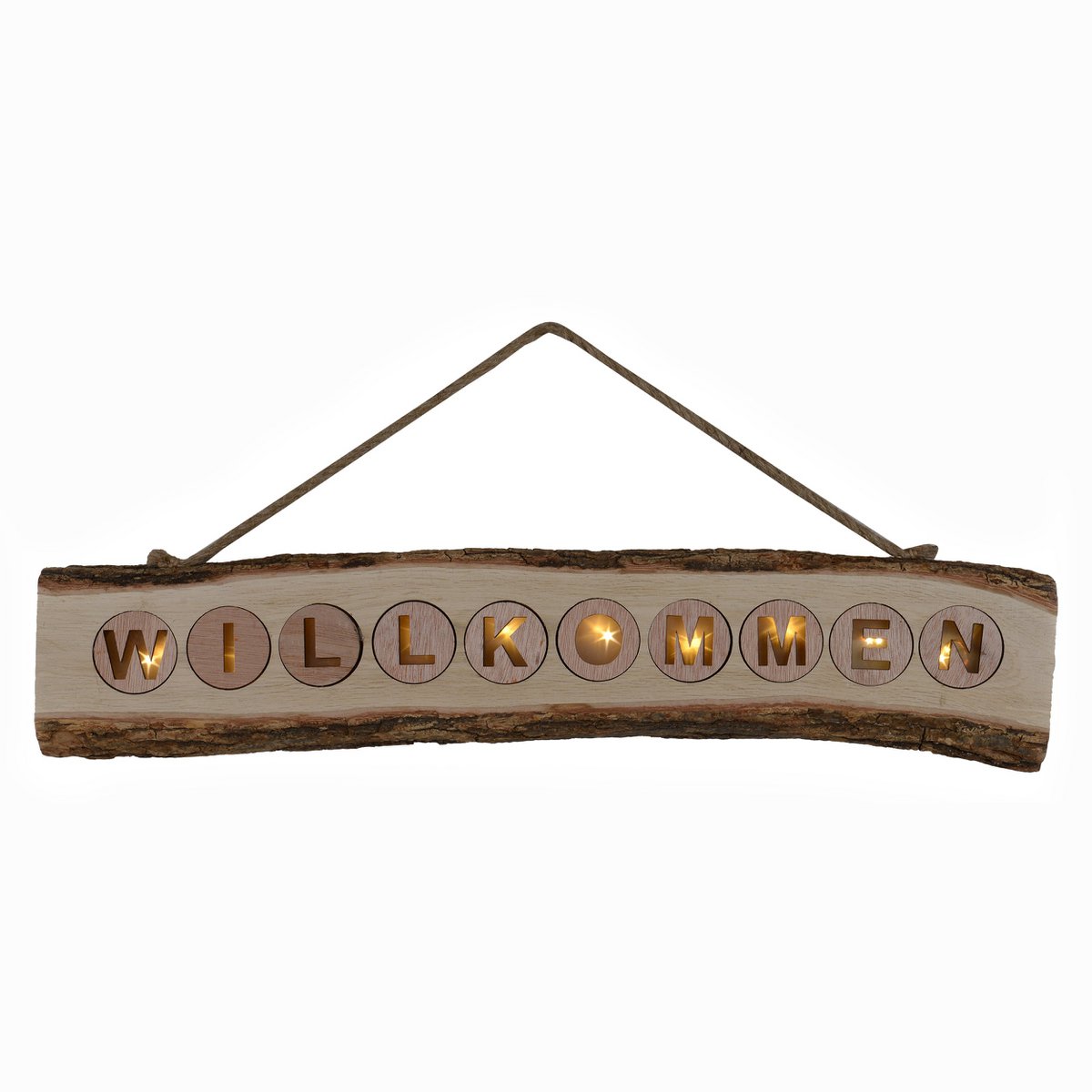 LED-decoratielamp "Welkom" 60cm Beige