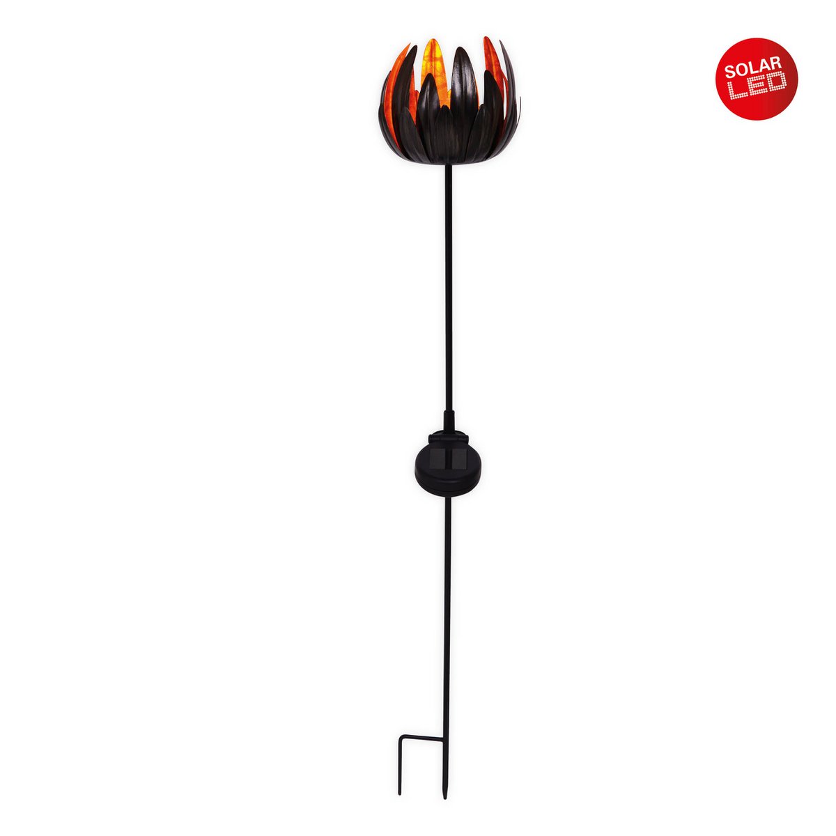 Näve LED Solar Bloem Tuinspies - Zwart 90cm