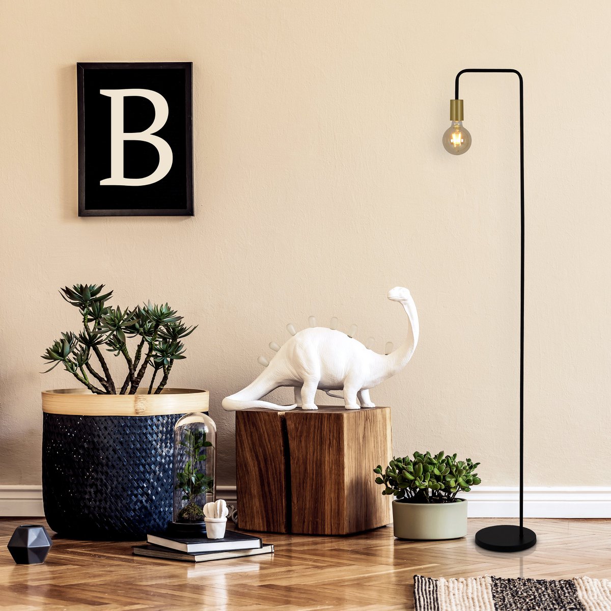 Näve Modo Staande Lamp Zwart 150cm E27