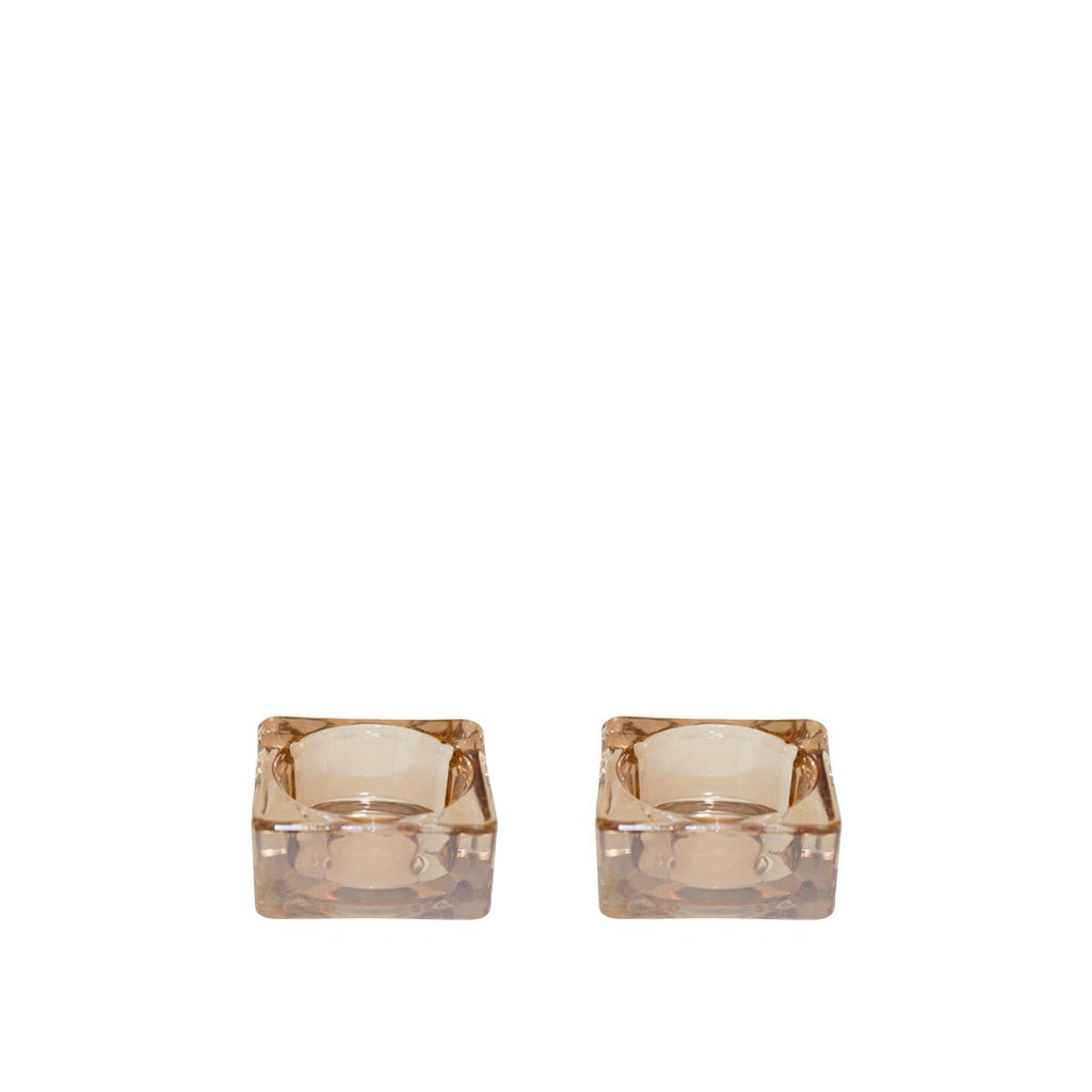 5x5x2.5cm - Set Amber Candlestick