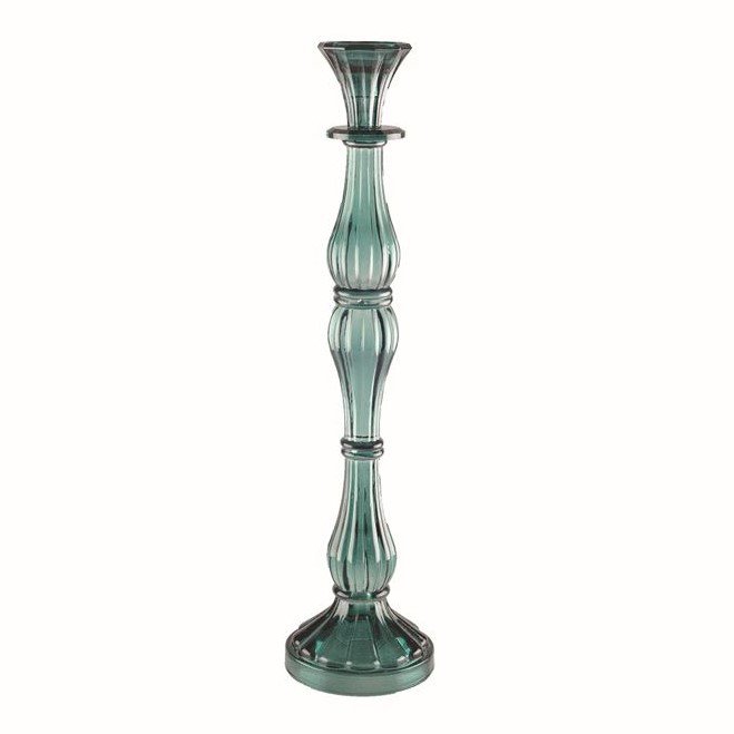 Grote turquoise kandelaar H41cm - Aulica