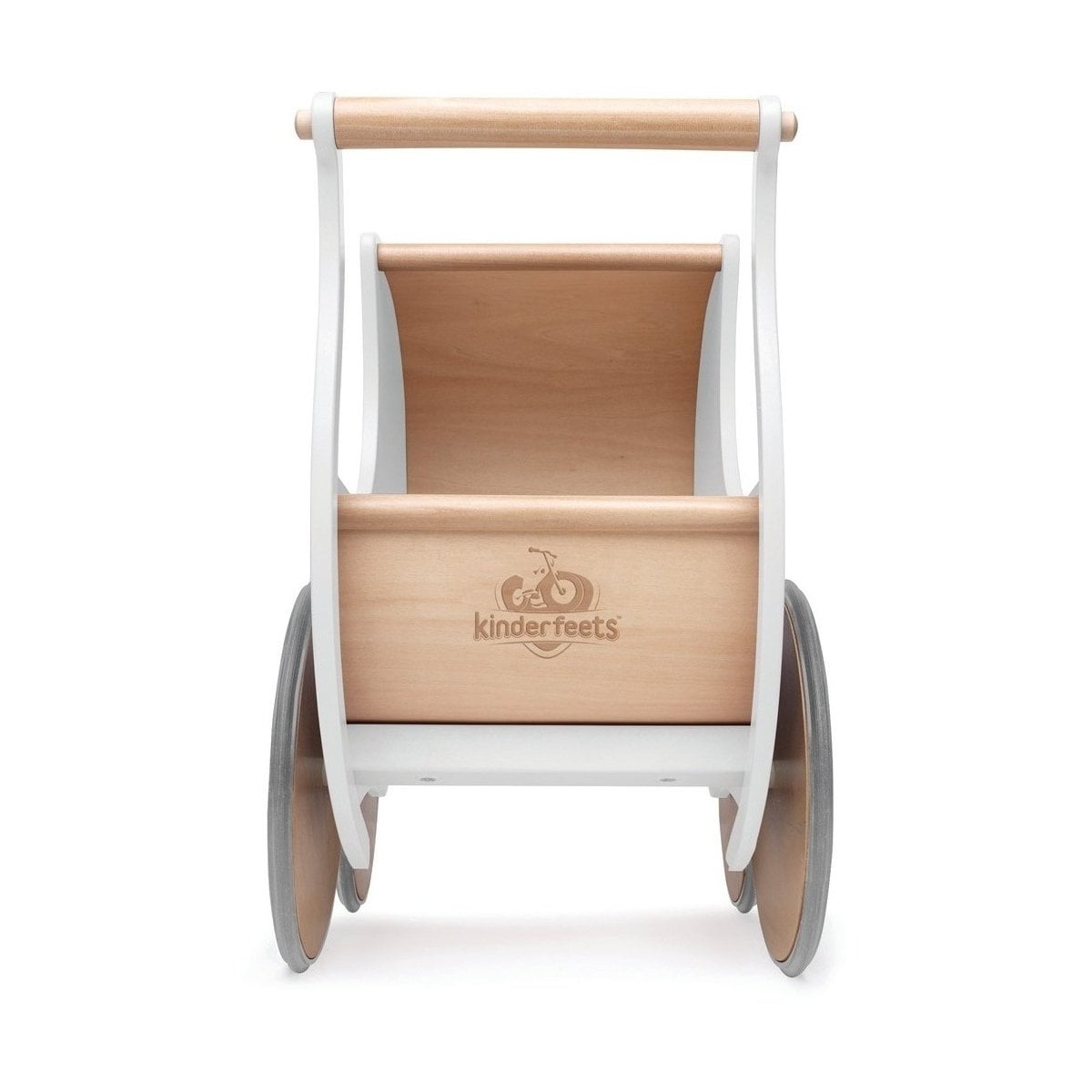 Kinderfeets Poppenwagen en Loopwagen - Wit Berkenhout