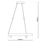 Näve Tristan LED-hanglamp 58cm Wit