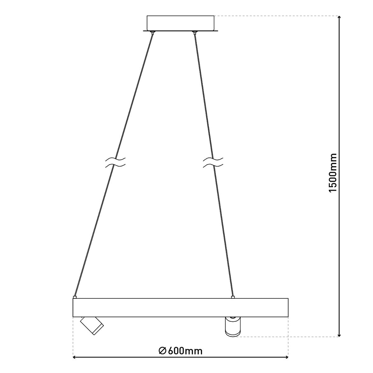 Näve Tristan LED-hanglamp 58cm Wit