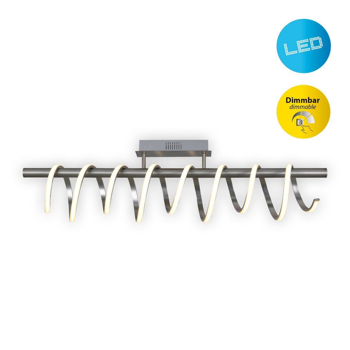 Näve Belleza LED Plafondlamp - Nikkel Wit 100cm