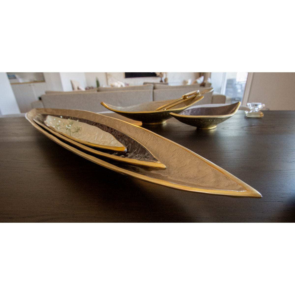 Aulica Aluminium Decoratief Bakje Bruin 69,5cm