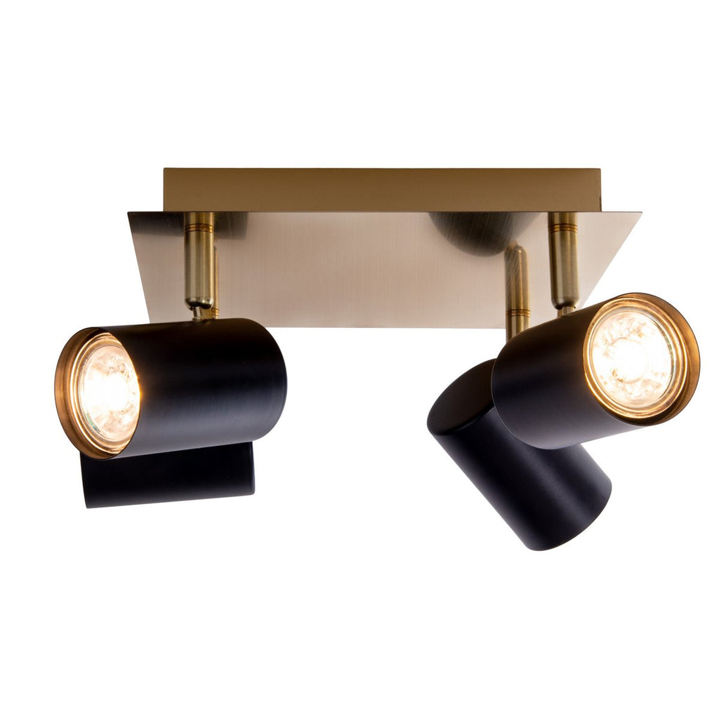 Näve Frida Plafondlamp Zwart/Goud GU10