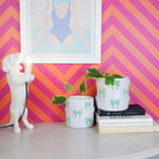 Bloempot Lila/Mint - 15,5x15,5x16cm Housevitamin, Dolomiet, Speels Design