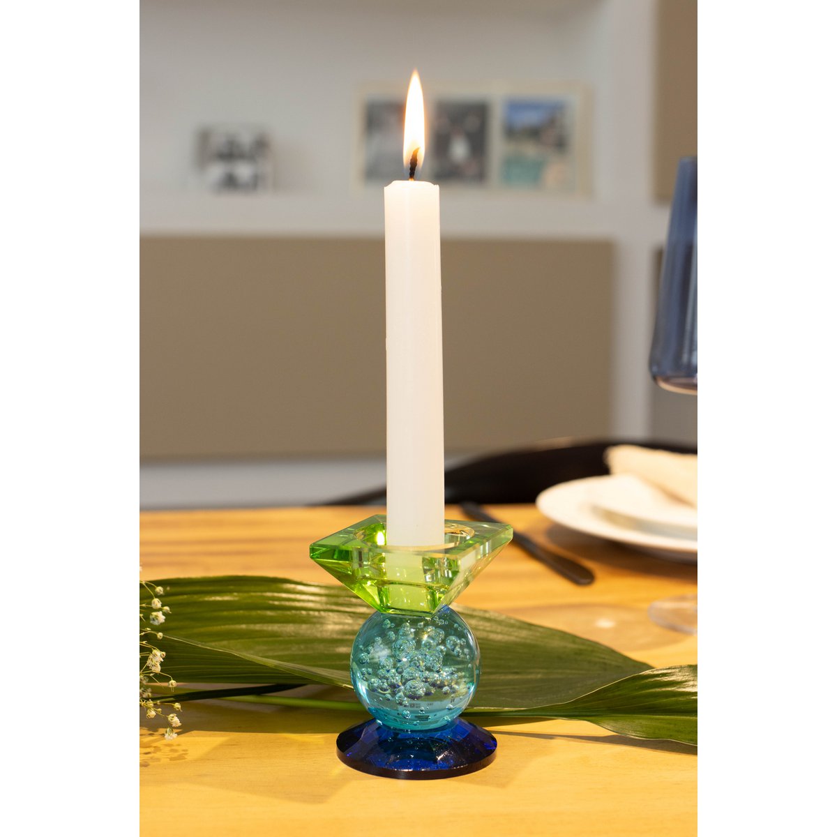 Aulica Kandelaar - 8cm Multicolor - Glas